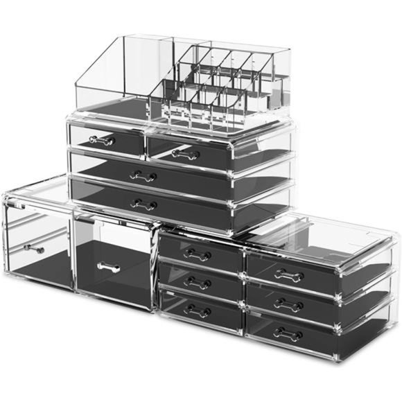 Makeup Cosmetic Organizer Storage Drawers Display Box Case with 12Drawers(Clear) - Picture 5 of 6